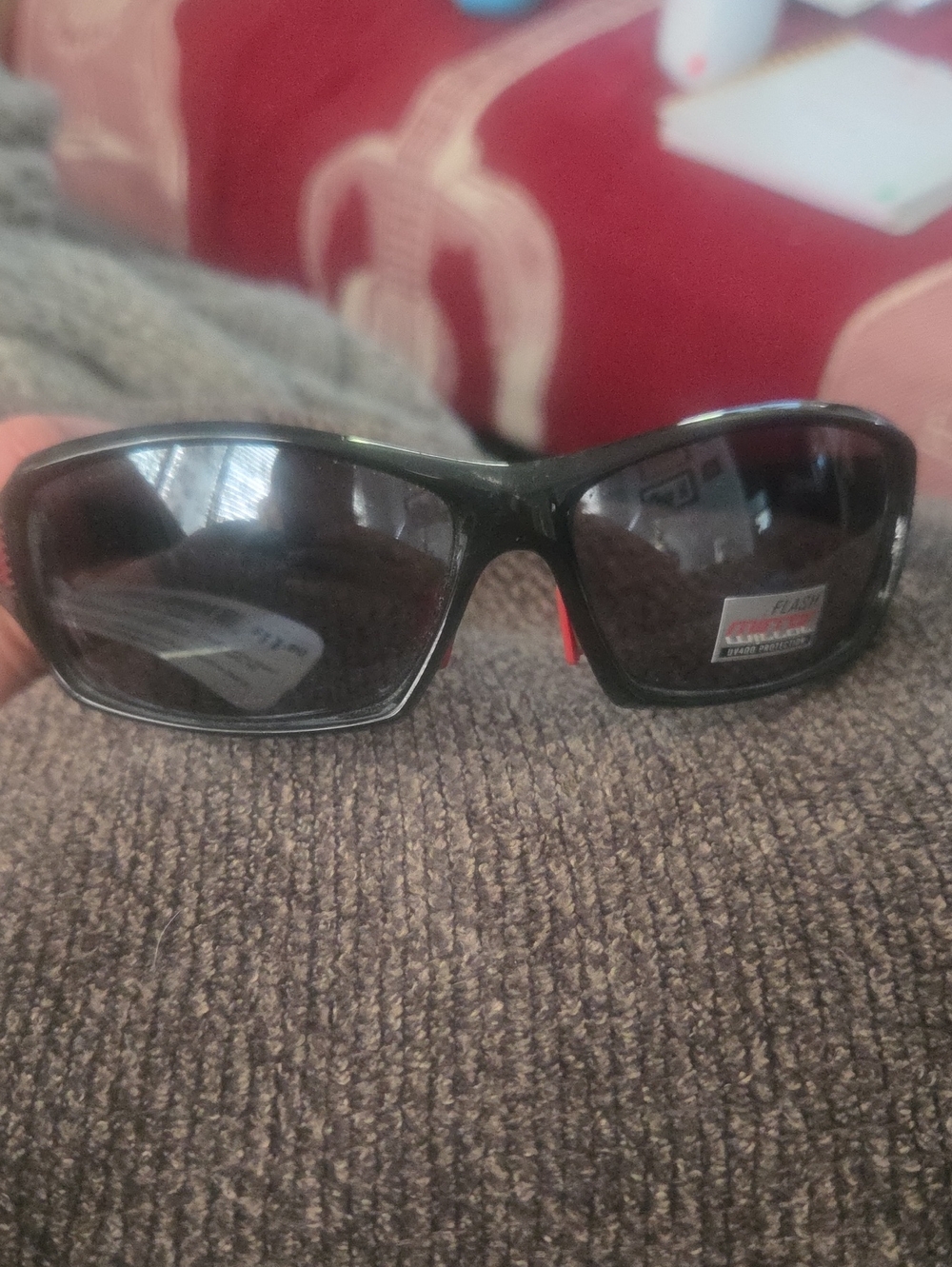 Men's Black Wrap Sunglasses with Dark Lenses